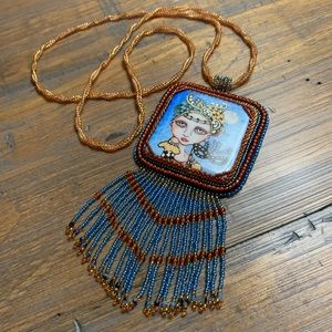 Hand beaded cabachon